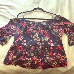 a.n.a. Floral off-the-shoulder Blouse - Petite XL